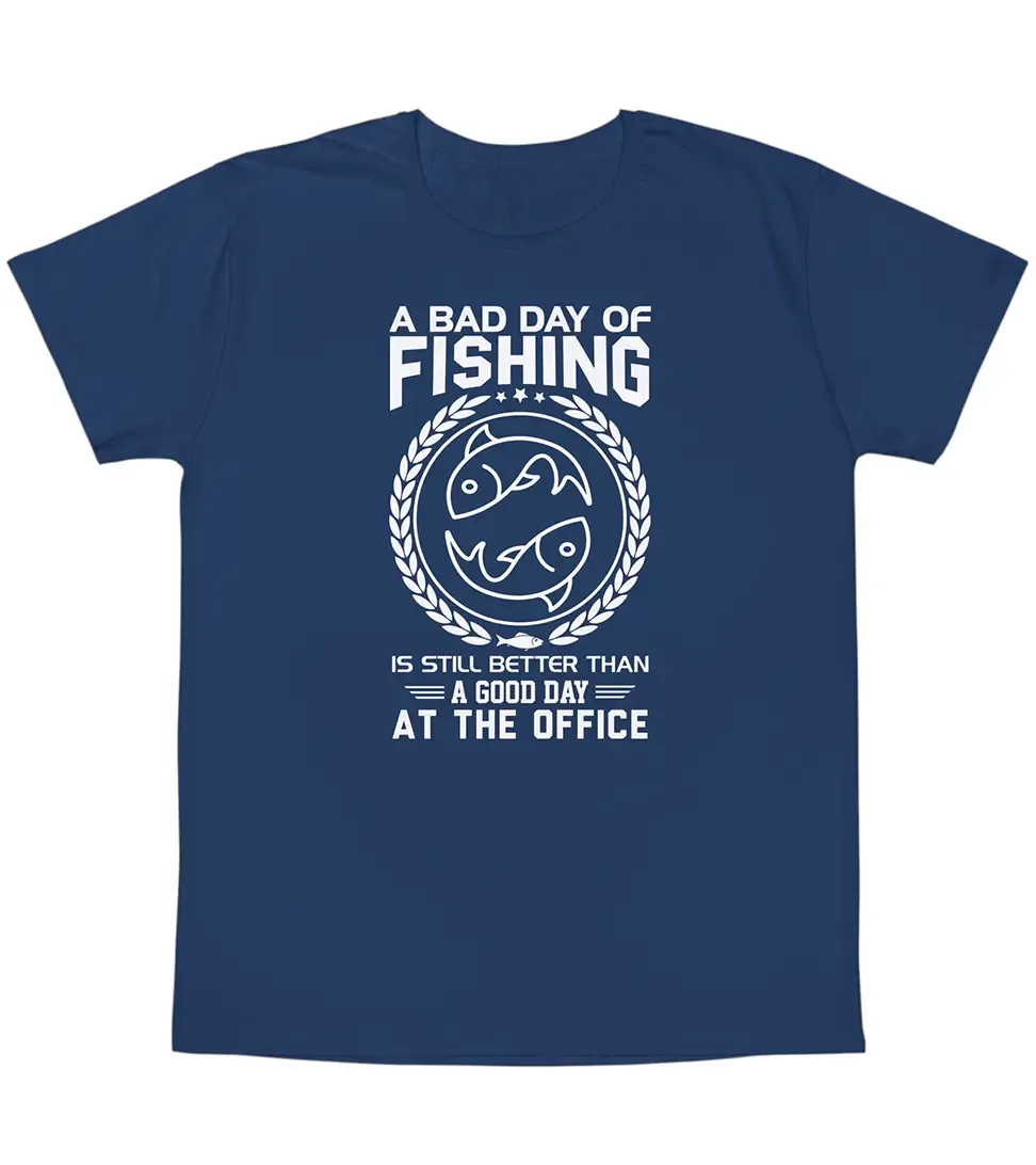 Тениска с декоративен печат - Bad Day OF Fishing