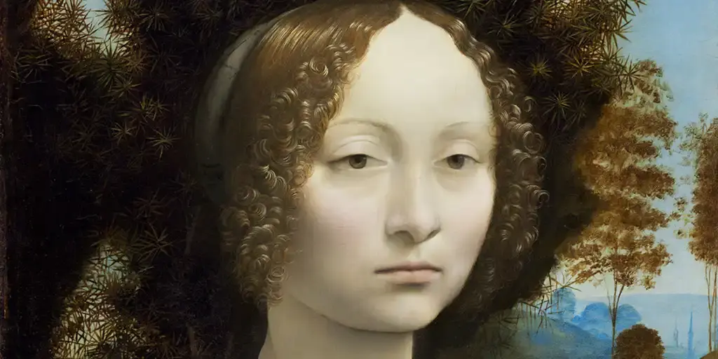 Деликатна сянка на лицето и шията в картина на Леонардо  Да Винчи